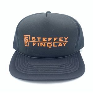 Steffey And Findlay Inc. ALL FOAM Baseball Cap Hat Black / Orange SnapBack